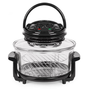 12L Electric Convection Halogen Oven Cooker w/ 2 Wire Racks, Tongs